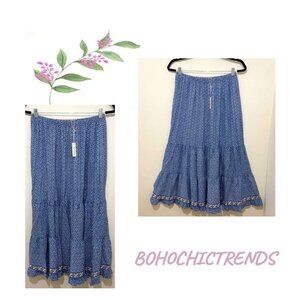 NWT Max Studio London Skirt, Medium $195 Cottagecore Prarie Boho